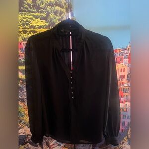 White House Black Market Black Blouse